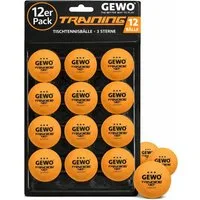 Gewo Tischtennisball 12 Stück, 3 Sterne 40+, Training ABS Tischtennisbälle, orange (12-St)