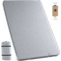 Meulbaty Isomatte Camping-Isomatte, selbstaufblasende 10 cm dicke Memory-Schaum-Isomatte, (elektrisch aufblasbare Isomatte, Luftmatratze mit R-Wert 9,5), für Outdoor, Zelt, Wandern, Auto (Grau, 70 x 200 cm/136 x 200 cm)