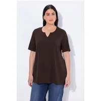 Ulla Popken T-Shirt T-Shirt A-Linie Tunika-Ausschnitt Halbarm