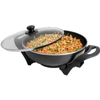 Tristar Elektrische Wokpfanne, 1500 W, Asia Wok Ø33cm 4,5Liter Elektro-Pfanne mit Glas Deckel - Partypfanne