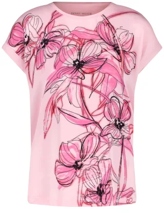 GERRY WEBER Edition - Blusenshirt mit Material-Patch und Frontprint lotus - Gr. - 44