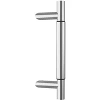 BASI Stoßgriff Stangengriff (Packung), Einzeln, variabel 200 bis 300 mm, 45 Grad Stützen, Edelstahl
