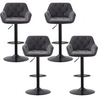 JYMTOM Barhocker höhenverstellbarer, drehbarer Bistrohocker mit Rückenlehne (4 St), mit Samtmaterial, 360° drehbar, komfortabel