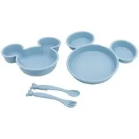 Disney Mickey Mouse Kindergeschirr-Set Kindergeschirr-Set 4-teilig – Teller, Schale & Besteck in Geschenkbox (4-tlg)