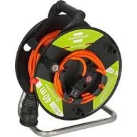 Garant G Bretec IP44 Gartenkabeltrommel, 1 Anschluss schwarz/orange, 38 + 2 Meter