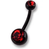 Zeeme Bauchnabelpiercing Bauchnabelpiercing Chirurgiestahl schwarz Kristall