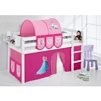 Lilokids Kinderbett Hochbett JELLE Vorhang DISNEY FROZEN Eiskönigin Anna & Elsa 190x90 cm
