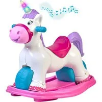 Feber® Schaukeltier Feber Baby Unicorn 2in1, mit Licht- und Soundeffekt, Made in Europe