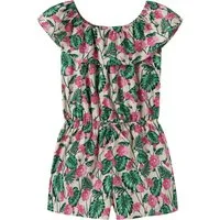 Name It Kurzoverall NKFVINAYA PLAYSUIT FFF Kunstfaser, elastischer Bund, Allover-Druck
