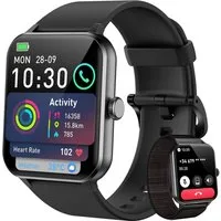 blackview 1,85 Zoll Sportuhr Herren Damen mit Telefonfunktion/Fitnessuhr/Monitor Smartwatch (4,7 cm/1,85 Zoll, iOS/Android), 2 Armband,100+ Sportmodi,Fitnessuhr, Puls-Schlaf-Monitor,Schrittzähler