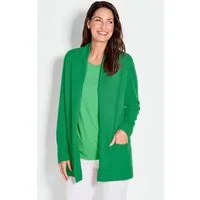 GOLDNER Strickjacke Langarm Cardigan aus Merino Damen Indoorjacke lang, offen tragbar, Langarm, weich, hüftbedeckend
