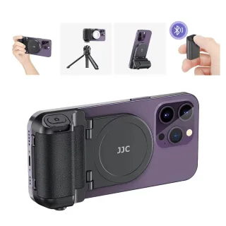JJC Snapgrip Magnetic Phone Grip Stand with bluetooth Remote 17 Heavy-Duty Magnets 5.1lbs MagSafes Tripod Mount 180°Rota