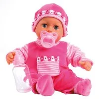 Bayer Babypuppe First Words Baby, pink (3-tlg), mit Schlafaugen und Babygeräuschen