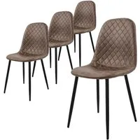 ML-DESIGN Polsterstuhl Esszimmerstuhl mit Rückenlehne, Wohnzimmerstuhl mit Metallbeinen (4 St), Küchenstuhl ergonomisch Braun moderne Design mit Kunstlederbezug