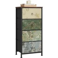 Woltu Kommode (1 St), schmal, mit 4 Schubladen aus Stoff, Sideboard
