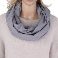 MIRROSI Loop Damen Schal Unifarbe mit Lochmuster Weich aus 100% Baumwolle, (ca. 160x44cm Zweimal um den Hals wickelbar), Schlauchschal