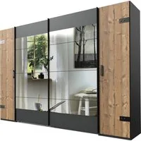 Wimex Schwebetürenschrank Stockholm, Schlafzimmerschrank mit Industrial-Look, rustikale Optik Kleiderschrank mit Spiegel BESTSELLER Schrank Garderobe