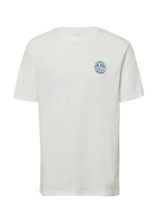 Q/S designed by - T-Shirt mit kleinem Print weiß - Gr. - XXL