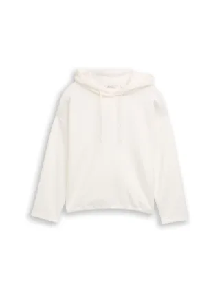 Denim Tom Tailor - Loose Fit Scuba Hoodie Sweatshirt whisper white - Gr. - L