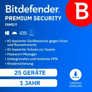 Bitdefender Premium Security Family 2026 (Jahr(e): 2 Jahre)
