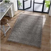 TaCa Home Langflor-Teppich Shaggy Teppich Langflor, rechteckig, Höhe: 35 mm, Wohnzimmer Schlafzimmer Kinderzimmer, Anthrazit - 60 x 90 cm