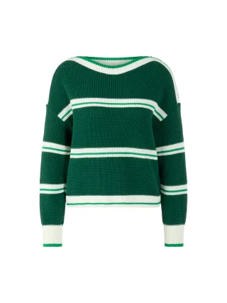 Marc Cain Sports - Ringel-Pullover Knitted in Germany dark jade green - Gr. - 38