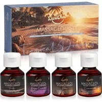 DaniChou Massageöl Tropical Dreams - Geschenkset zum massieren, Massage Öl Probierset mit Jojoba- & Mandelöl, Made in Germany, 4-tlg., 4x 50ml Massageöle - Vanille, Kokos, Erwärmend, Amyris-Lavendel