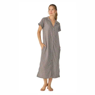Damen Sommer Lange Kurzarm Nachthemd JJB39