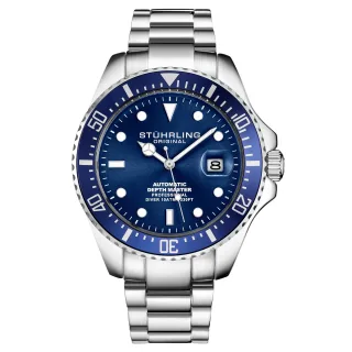 Silber und Blau Depthmaster Automatik 42mm