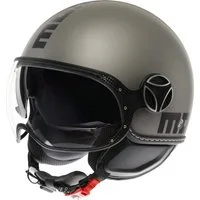 Momo Motorradhelm FGTR Evo Mono S26 Jethelm, vorbereitet für Kommunikationssystem,integriertes Sonnenvisier