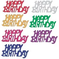 PAPSTAR Streudeko Deko-Streuschmuck, Folie farbig sortiert "Happy Birthday" 15 gr.