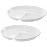 WESTMARK Mikrowellenbehälter Menüteller mit 3 Einteilungen, 2 Stück, Durchmesser: 25 cm, Kunststoff, PP, von -20 °C bis + 90 °C, BPA-frei