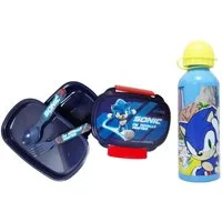 Sonic The Hedgehog Lunchbox Sonic the Hedgehog 4 tlg Set Brotdose Besteck Alu-Trinkflasche, (4-tlg., Spar-Set)