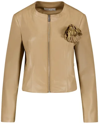 GERRY WEBER Collection - Beschichtete Blazerjacke mit Blumendetail gold - Gr. - 38
