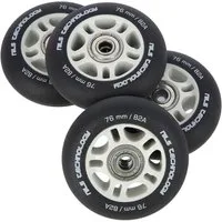 NILS EXTREME Inlineskates-Rolle Inliner 4 Rollen Räder PU 76x24mm 82A Schwarz + 8x ABEC-9 Lager