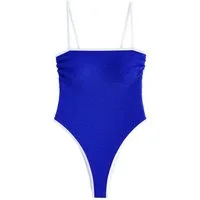 self Badeanzug Backformender Bandeau-Badeanzug mit hohem Bein (1-St)