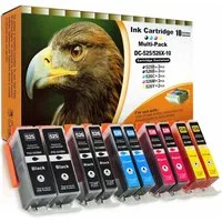 Kompatibel Canon PGI-525, CLI-526 Multipack 10-Farben (2x Schwarz, 2x Tintenpatrone (Spar-Set, für Canon Pixma MG 5150 und weitere)