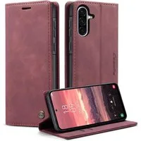 CaseMe Handyhülle Premium Hülle für Samsung Klapphülle Samsung A57 5G-Karmesinrot