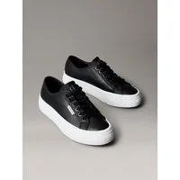 Calvin Klein Jeans VULC FLATF LACE UP LTH CK Plateausneaker Schnürschuh, Halbschuh, Freizeitsneaker mit CK-Logo