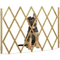 relaxdays Treppenschutzgitter Ausziehbares Hundeabsperrgitter Bambus