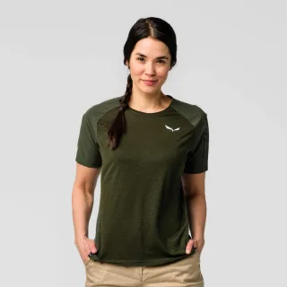 SALEWA - Puez Merino Hybrid T-Shirt Damen - Grün (Gr.38)