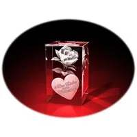 GLASFOTO.COM Muttertagskarte Quader, Muttertag, Rose + Alles Liebe