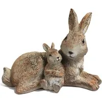 Arnusa Tierfigur Gartenfigur Kaninchen Familie TF203 21x 15 cm Gartendekoration Hase, Sehr detailliert verarbeitet