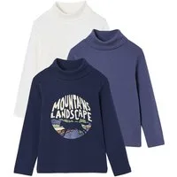 vertbaudet Rollkragenshirt Jungen Rollkragenshirts 3er-Pack