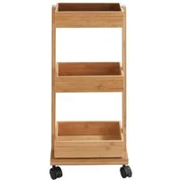WENKO Rollwagen Regal Tortona, Badezimmer-Schrank mit 3 Ablagen
