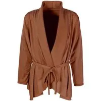 KMISSO Cardigan Mädchen Velour Cardigan mit Bindeschnur 30225 (1-tlg) mit Bindegürtel