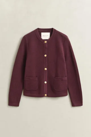 GANT - Strickjacke aus Baumwolle darkened wine - Gr. - XXL
