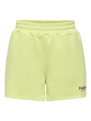 ONLY - Lässige Sweatshorts mit Tunnelzug und Print grün - Gr. - M