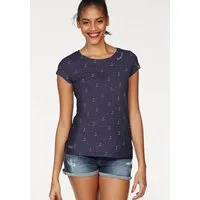Ragwear T-Shirt FLORAH A ORGANIC O mit maritimen Anker-Allover-Druck