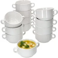 MamboCat Suppenschüssel 12er Set Stiva Suppenschale weiß 250 ml, Porzellan